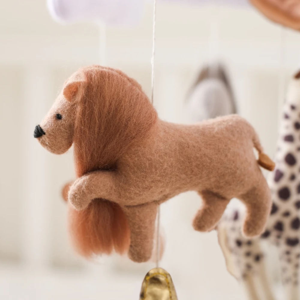 Baby Mobile Handcrafted Nolibooshop - Lion in Savannah