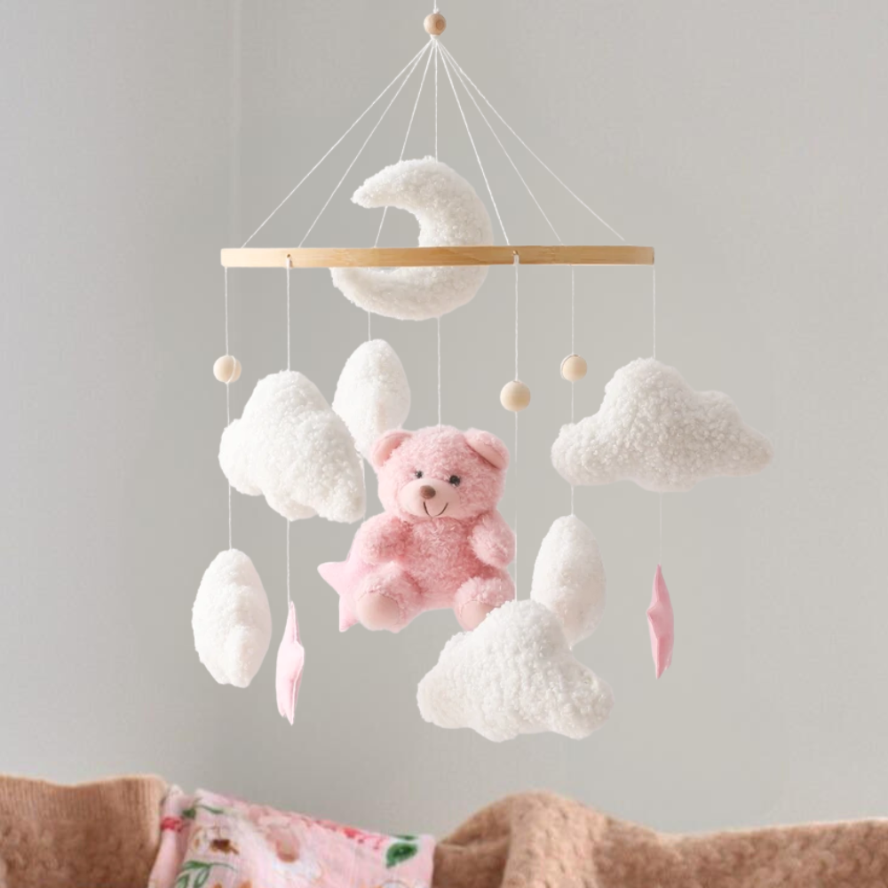 Baby Mobile Handcrafted Nolibooshop - Pink Bear