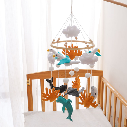 Baby Mobile Handcrafted Nolibooshop - Seagulls and Ocean